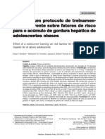 Efeito de um protocolo de treinamento concorrente sobre fatores de risco para o acúmulo de gordura hepática de adolescentes obesos