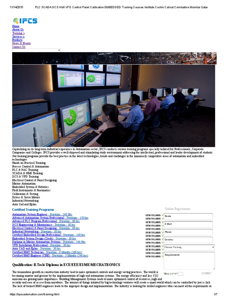 PLC SCADA DCS HMI VFD Control Panel Calibration EMBEDDED Training ...