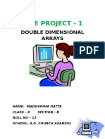 Icse Project - 1: Double Dimensional Arrays