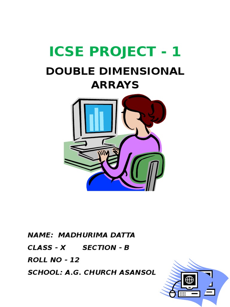 Icse Project - 1: Double Dimensional Arrays | PDF | Matrix (Mathematics ...