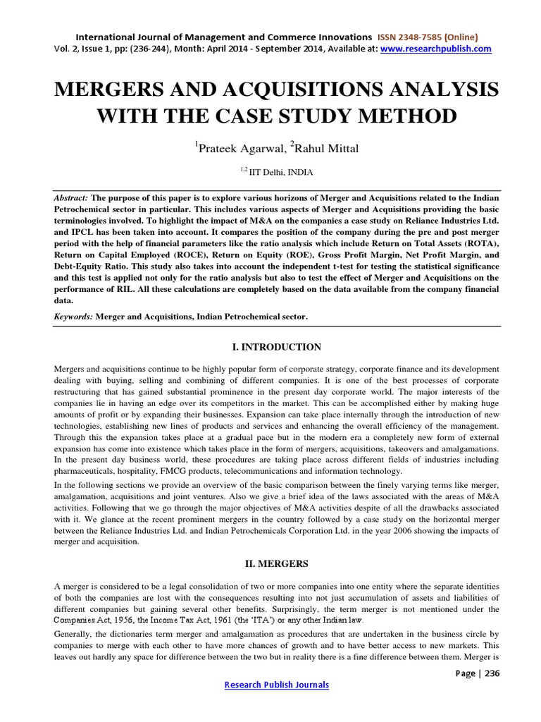 Mergers and Acquisitions | PDF | Takeover | Mergers And Acquisitions