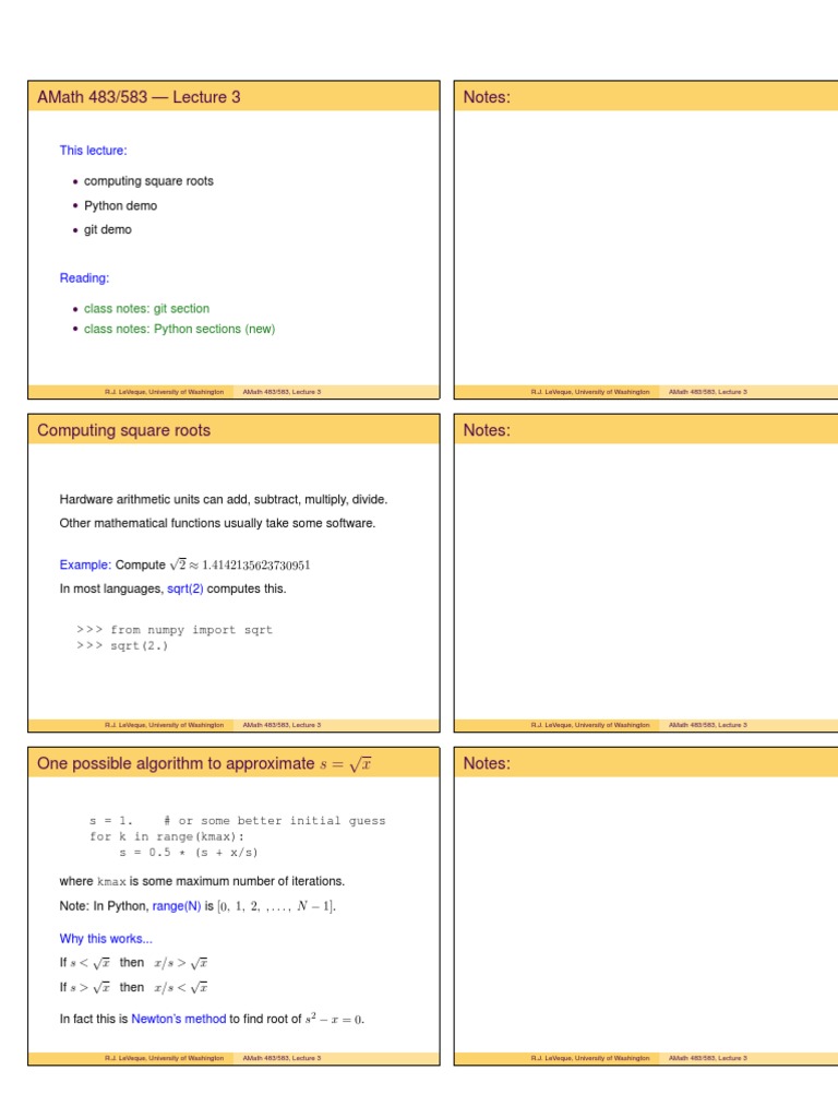 Lecture 3: Square Roots in Python | PDF