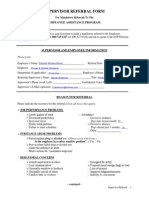 Supervisor Referral Form: Employee Assistance Program