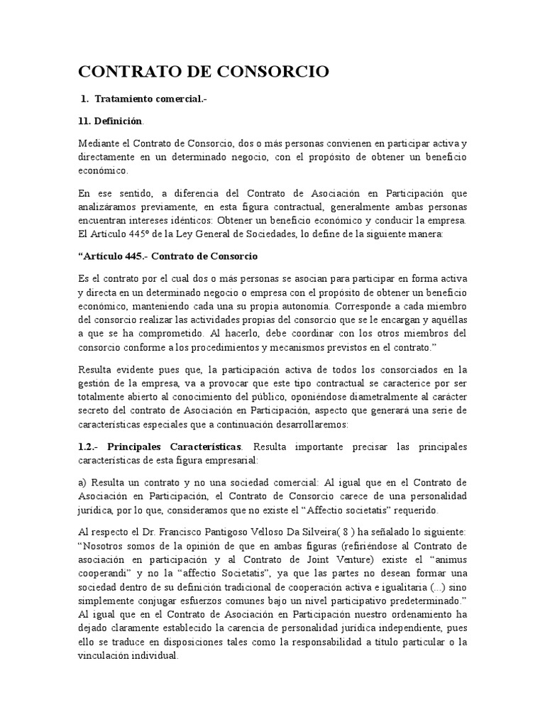 Contrato de Consorcio  Impuestos  Contabilidad