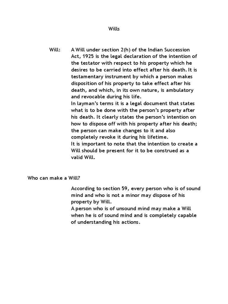 Understanding Wills in India | PDF | Will And Testament | Civil Law