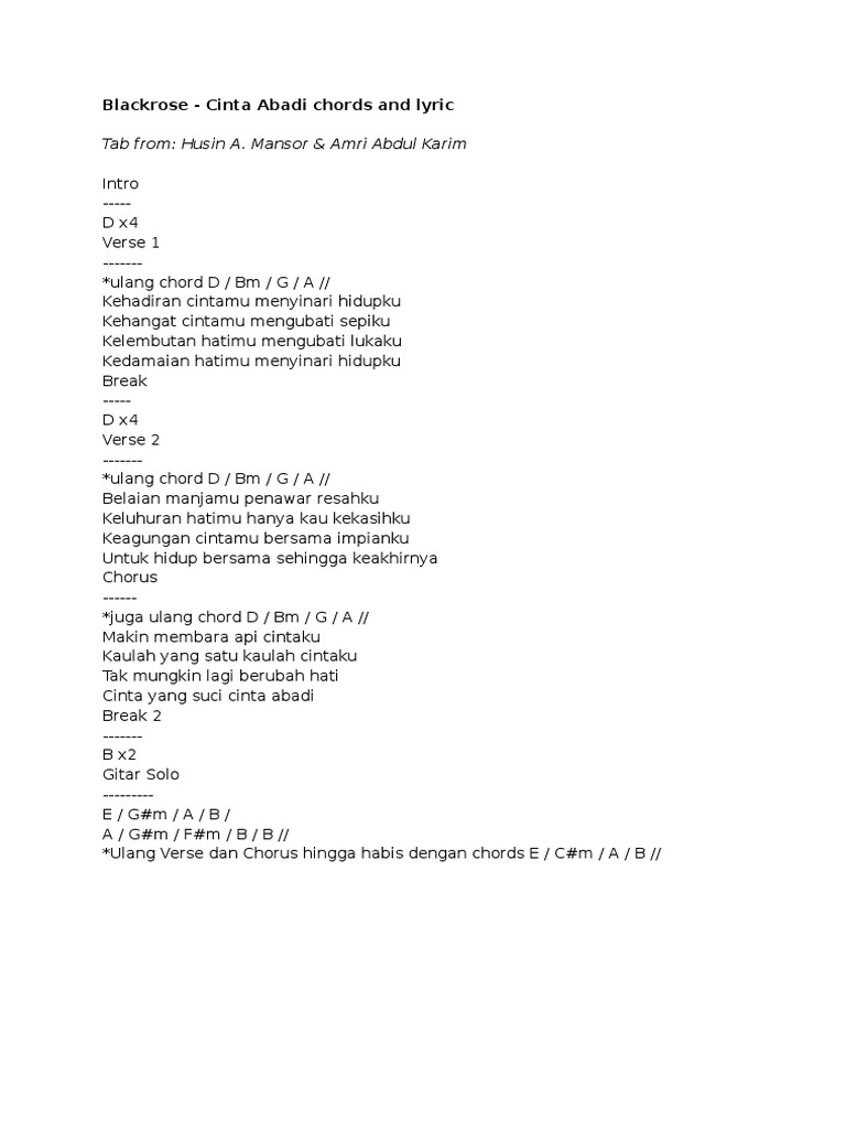 Guitar Code Cinta Abadi Pdf