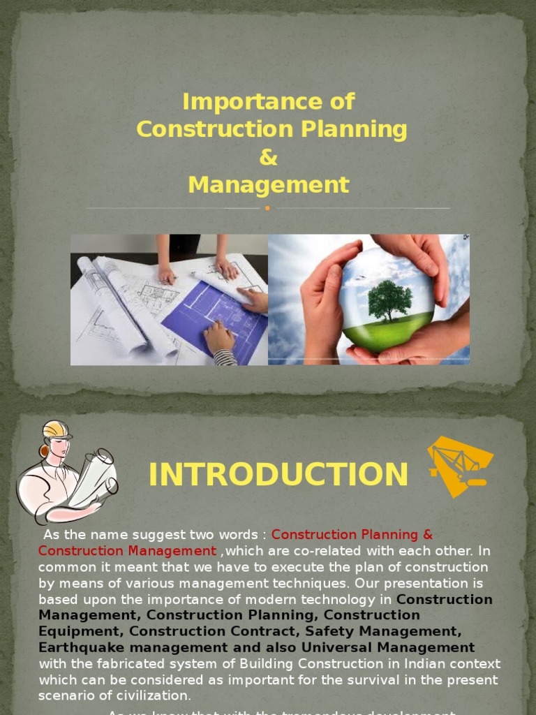 Construction Planning and Management Essentials | PDF
