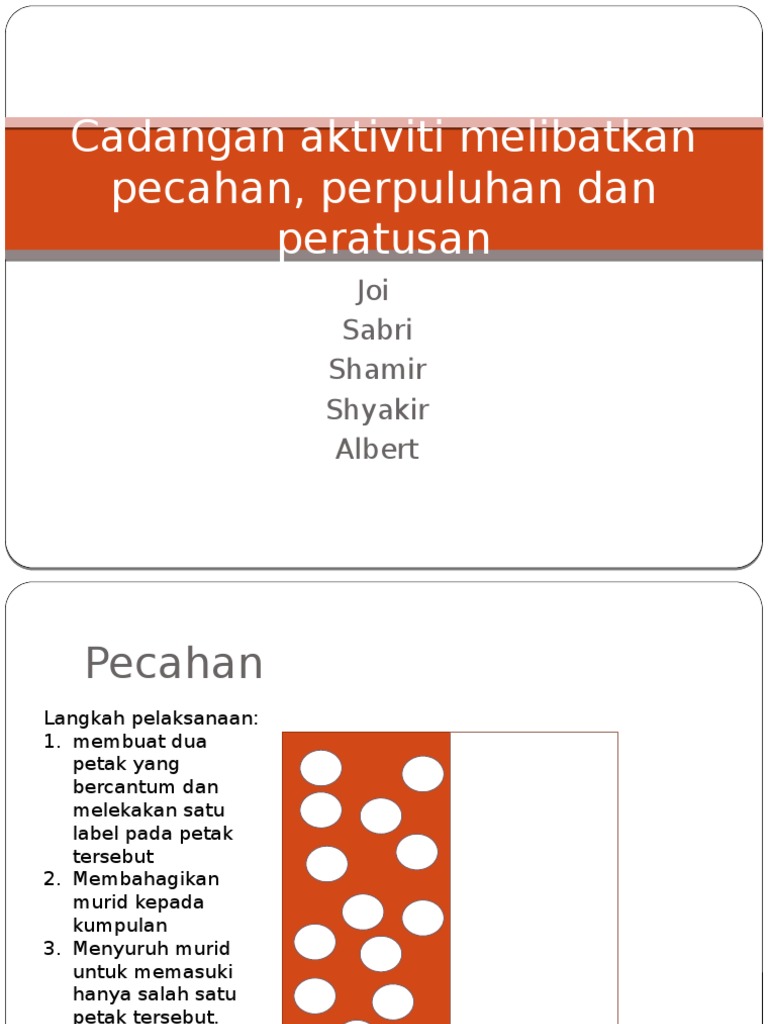 Cadangan Aktiviti Melibatkan Pecahan Perpuluhan Dan Peratusan Pdf