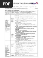 Descriptive Writing Mark Scheme AQA