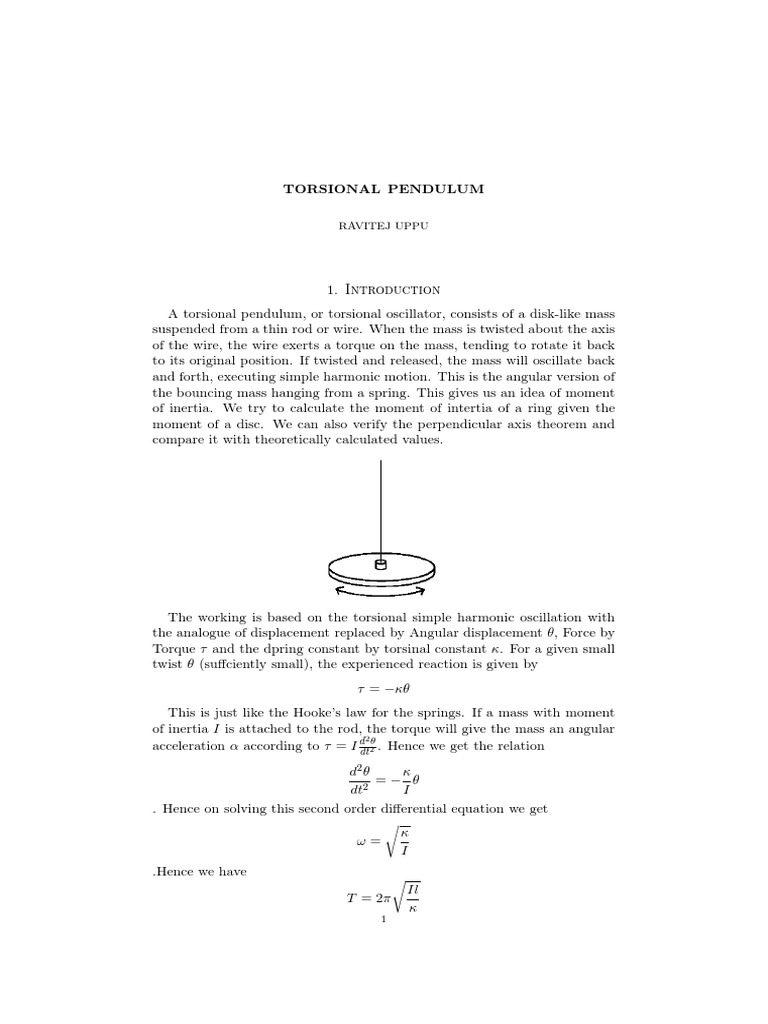 Evaluating a torsional pendulum experiment 2 essay 06 picture