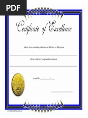 Certificate of Excellence