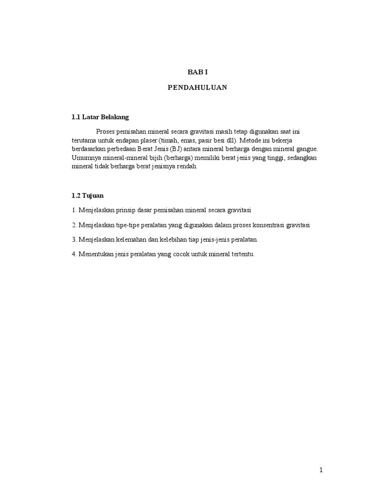Prinsip dan Alat Gravity Separation | PDF | Metode & Bahan Ajar ...