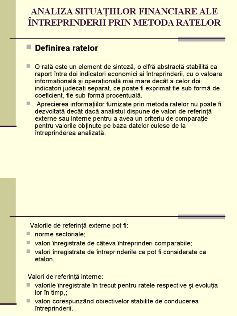 Analiza Prin Metoda Ratelor | PDF