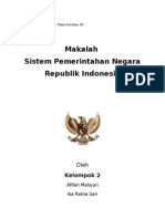 Makalah in Sistem Pemerintahan RI