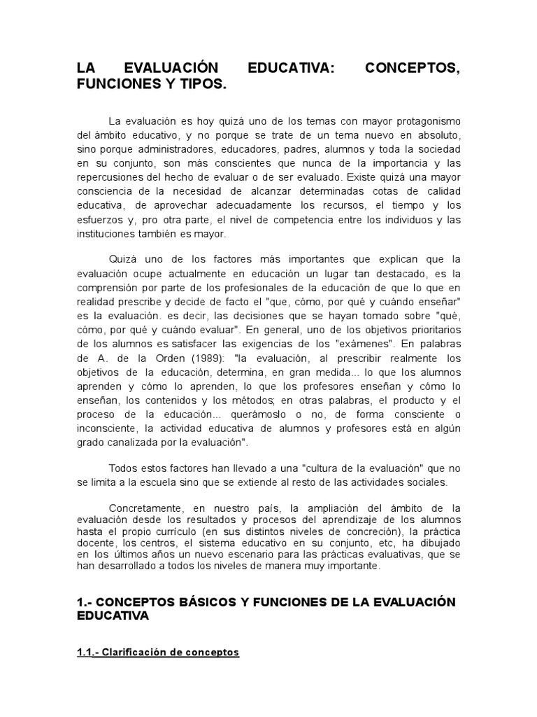 La Evaluación Educativa | PDF