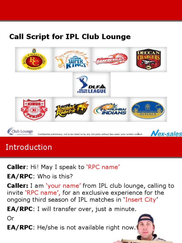 Call Script For IPL Club Lounge | PDF