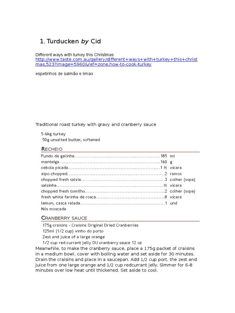 Turducken by Cid PDF Broth Food Ingredients