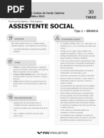 TJSC FGV 2015 Analista- Assistente Social PROVA _Tipo_1