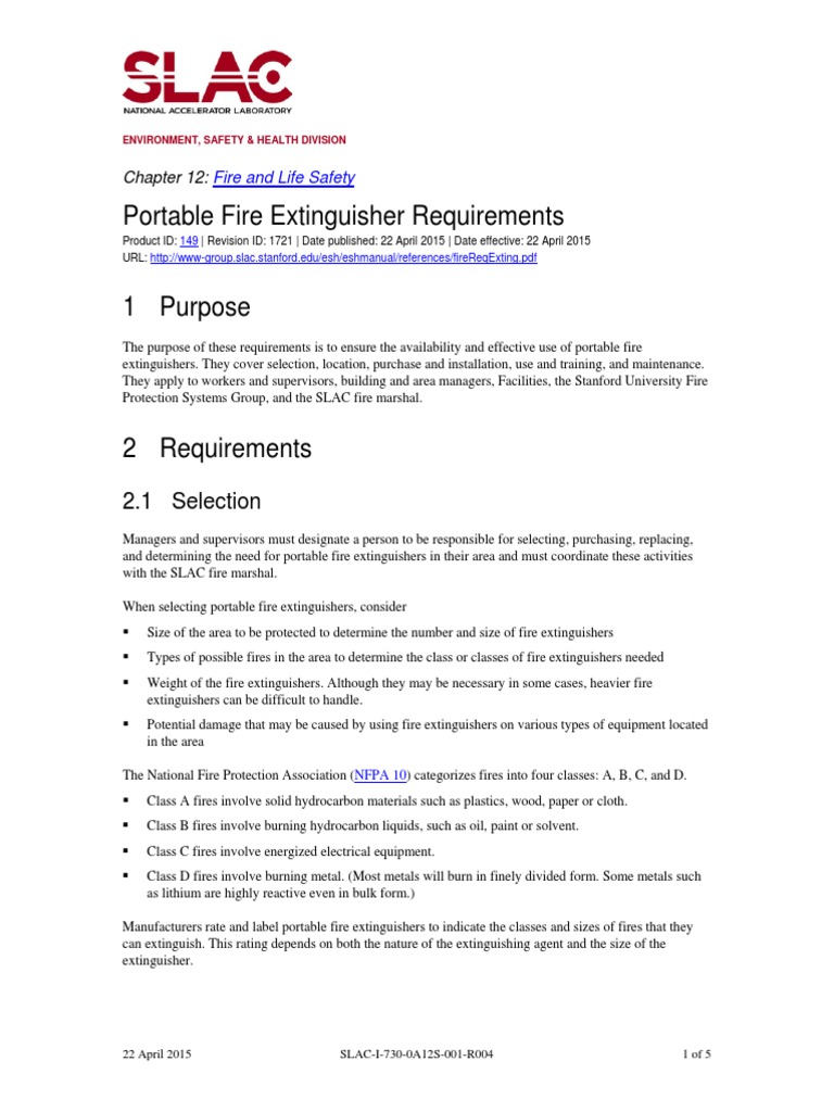 Portable Fire Extinguisher Requirements Safety Nature