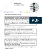 8 Music Theatre Workshop Production Number Goal Sheet: Highlight Your Class: 8A1 8A2 8B1 8B2