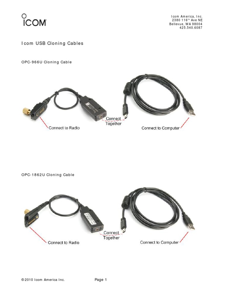 Icom USB Cloning Cable Images | PDF