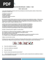 1º Ano Trabalho de Recuperação Química(1)