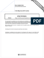 9702 PHYSICS: MARK SCHEME For The May/June 2013 Series