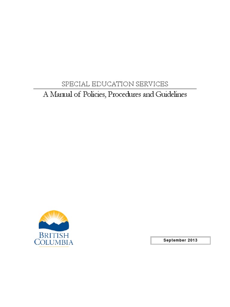 Special Ed Policy Manual Special Education