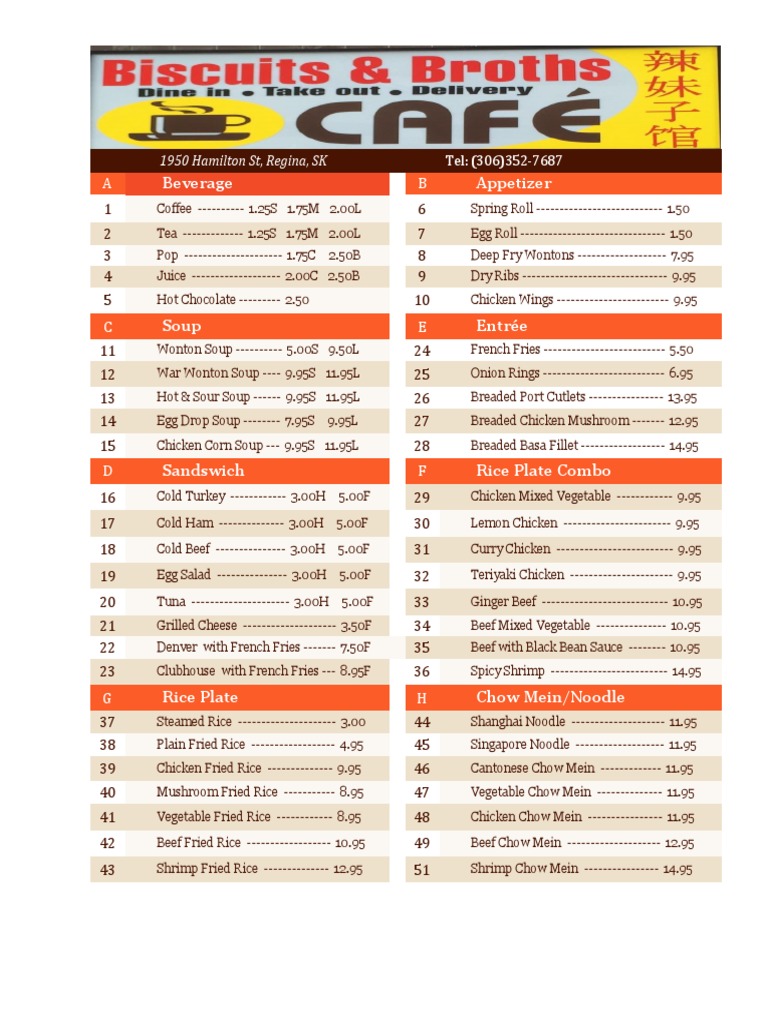 BB Cafe Menu | PDF | Chinese Cuisine | Foods