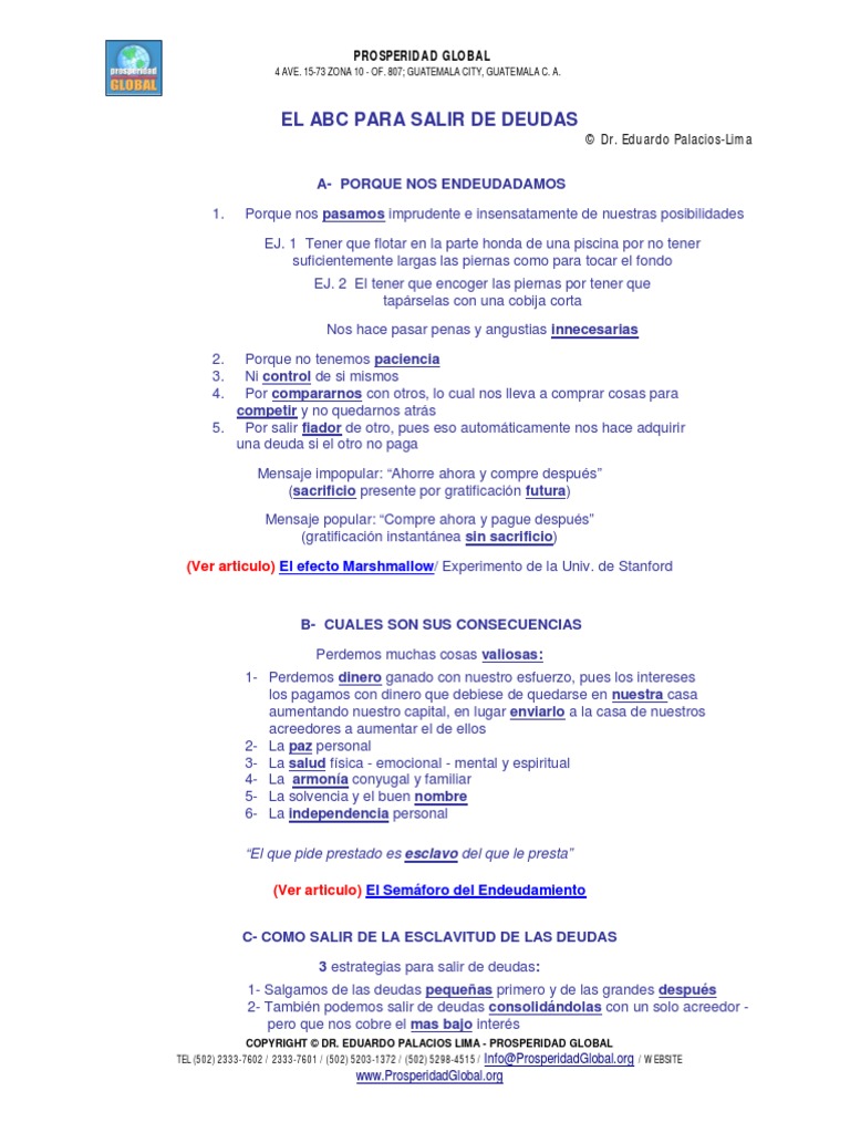 ABC para Salir de Deudas | PDF | Deuda | Economias