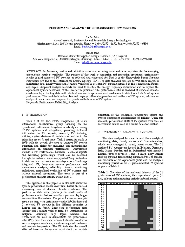 Performance Analysis of Grid-Connected PV Systems | PDF