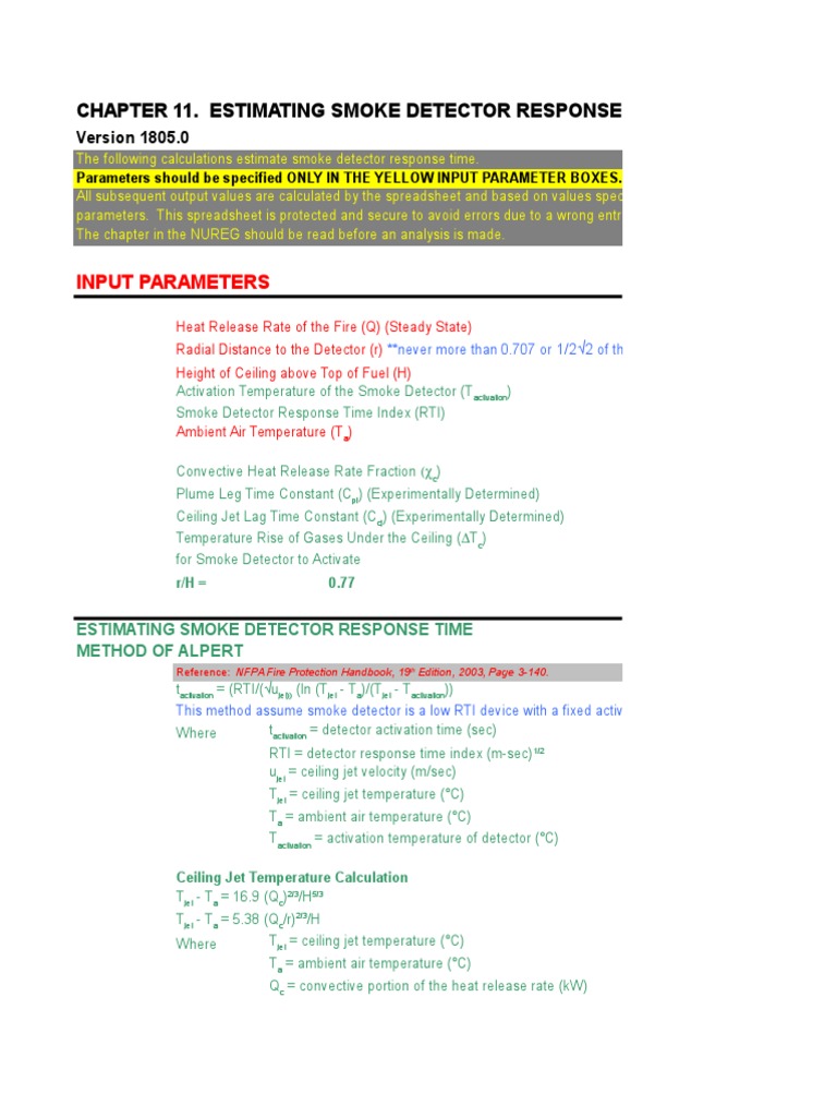 Estimating the Response Times of Smoke Detectors and Sprinklers Using