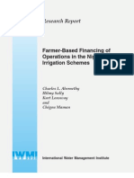 Research Report: Farmer-Based Financing of Operations in The Niger Valley Irrigation Schemes