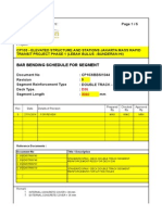 Shop Drawing Consultant: Bar Bending Schedule for Segment