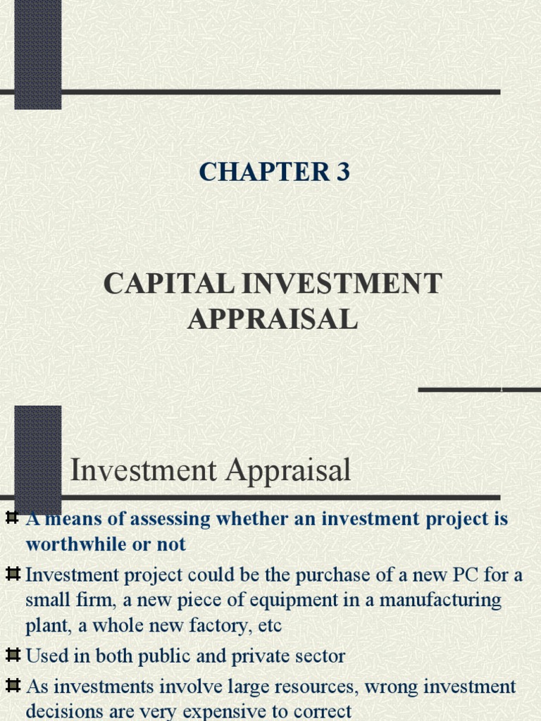 Capital Investment Appraisal | PDF | Net Present Value | Internal Rate ...