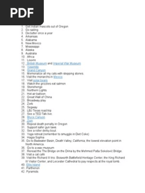 Bucket List