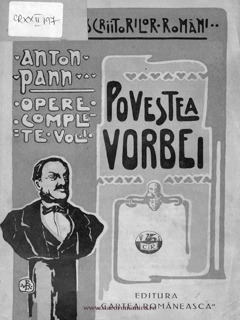 Anton Pann - Opere - Poveste Vorbei Vol. I | PDF
