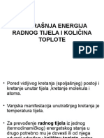 Unutrašnja Energija Radnog Tijela I Količina Toplote