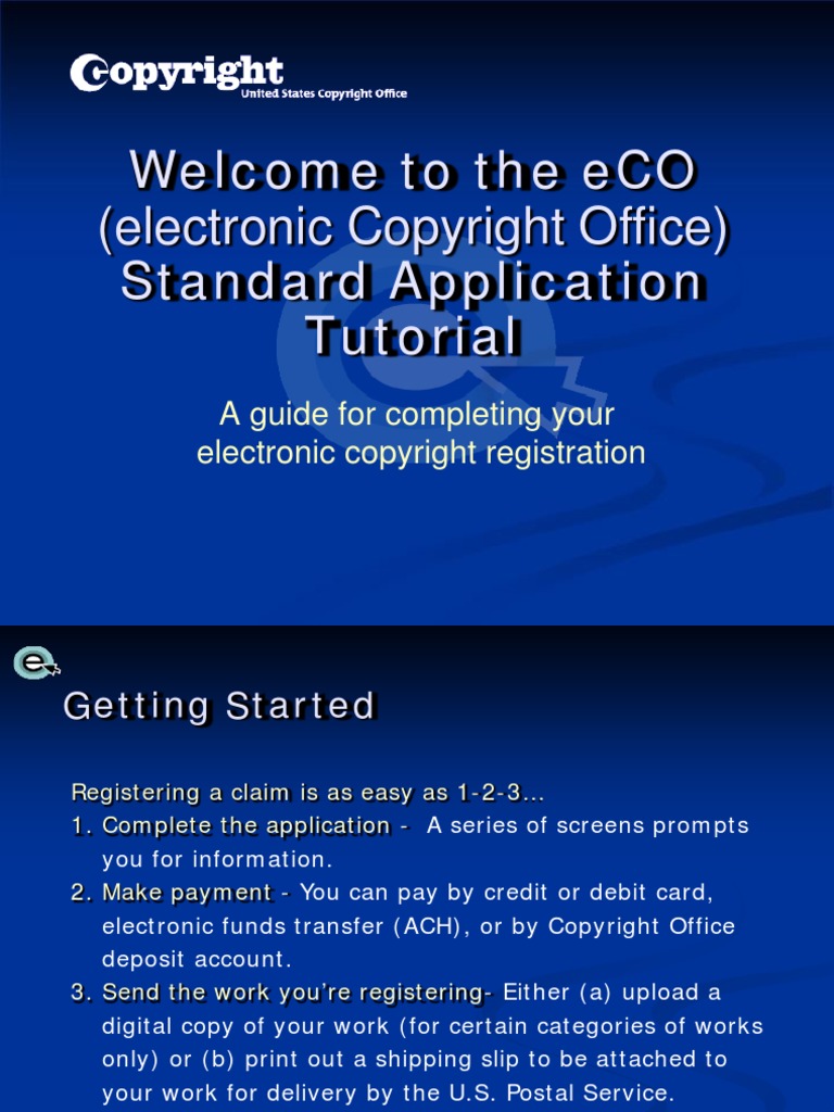 Welcome To The eCO Standard Application Tutorial: A Guide For ...
