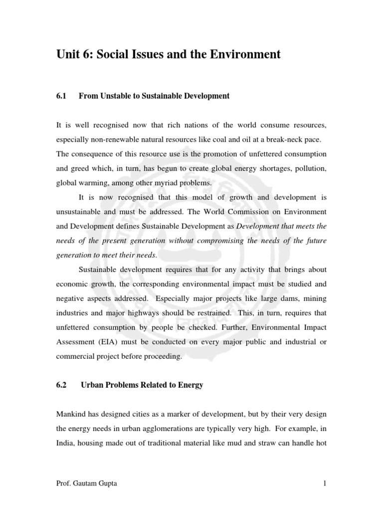 Social Issues And Environmental Challenges PDF Global Warming 