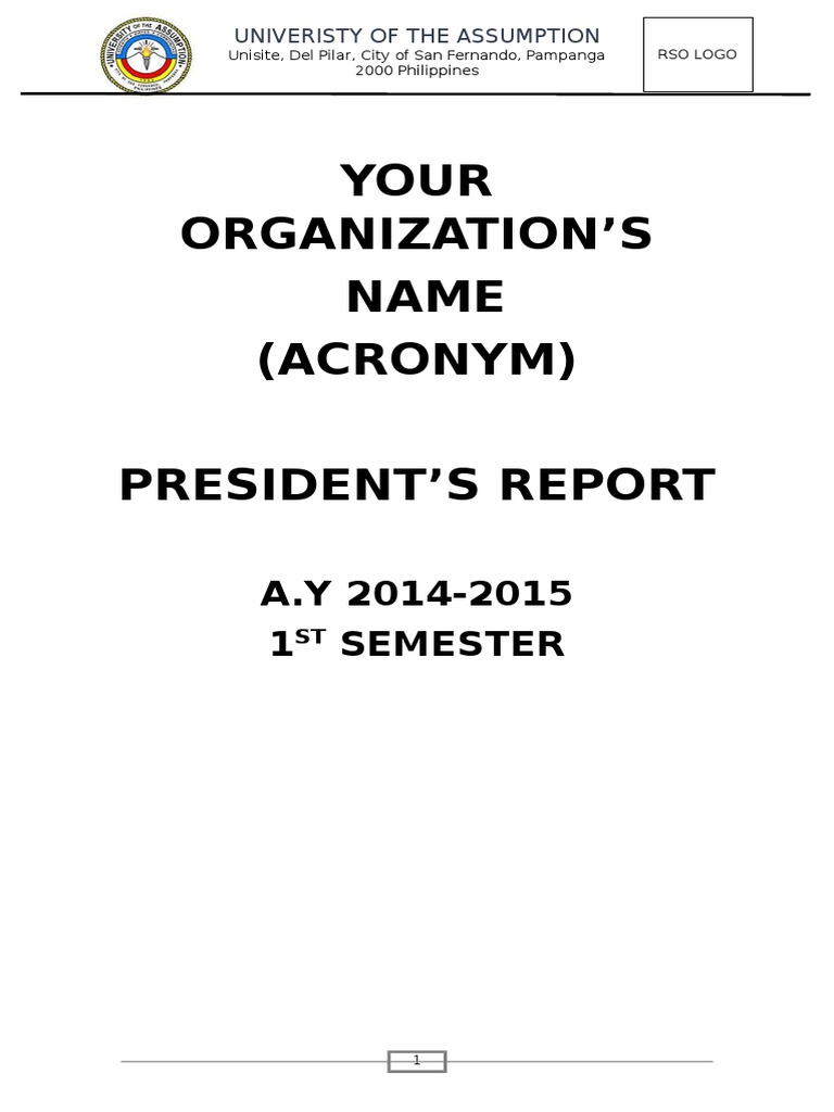 President's Report for UA Central Council | PDF