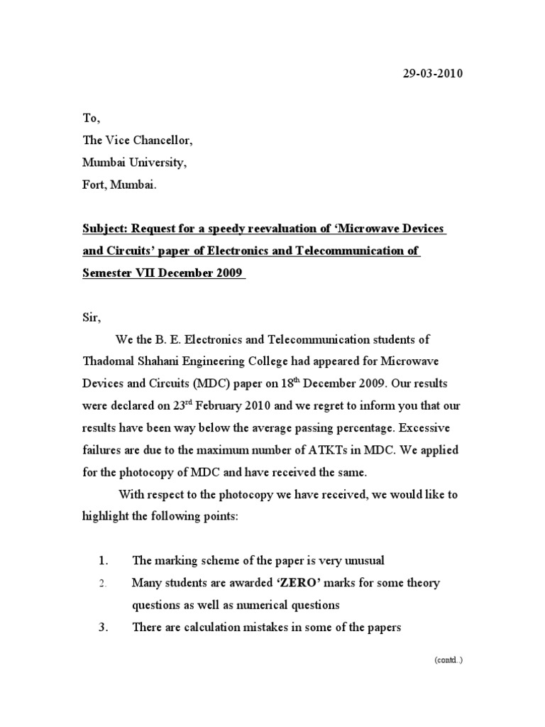 Letter of REVALUATION | PDF