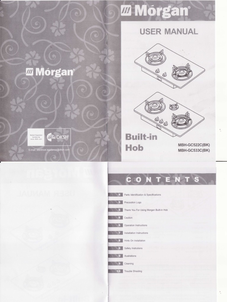 Morgan Built-in Hob User Manual | PDF | Equipment | Domestic Implements
