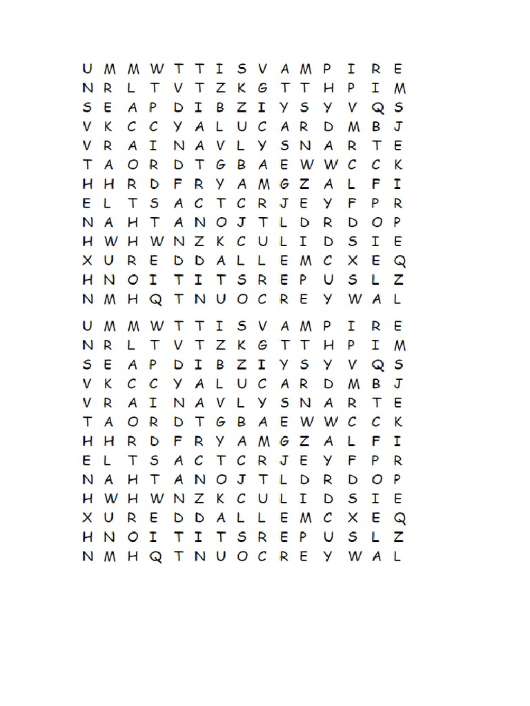 Word Search Dracula | PDF