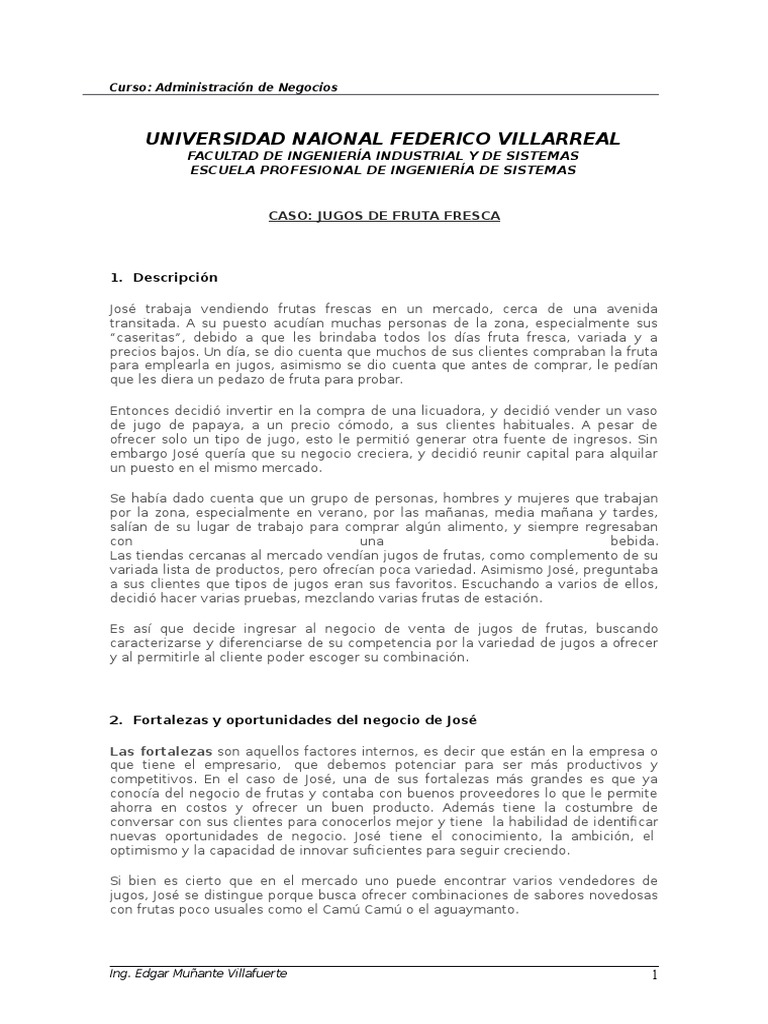 Estrategias de Negocio para Jugos Frescos | PDF | Análisis FODA ...