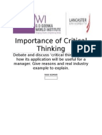 Essay On Critical Thinking