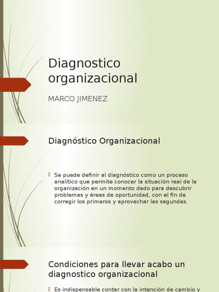 Diagnostico organizacional Comportamiento organizacional