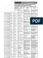 Proceso de Admisión 2010 - Fase I en Instituciones y Escuelas de Educación Superior de Formación Docente