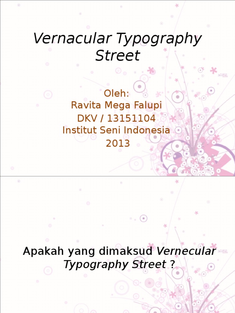 Vernacular Typography Street | PDF
