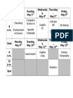 2016 Ap Exam Schedule - Grid